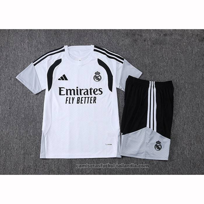 Chandal del Real Madrid Manga Corta 25/26 Blanco - Pantalon Corto